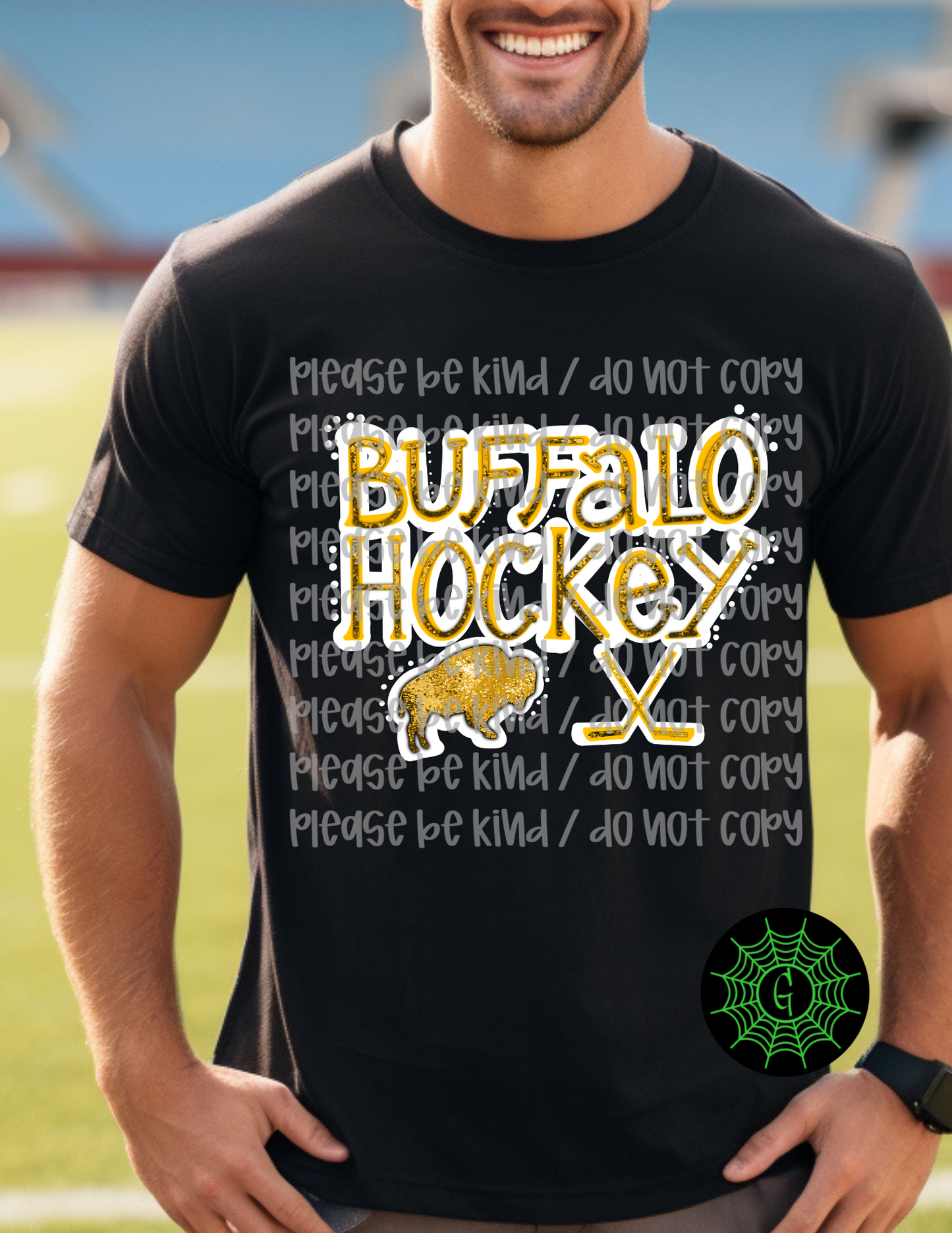 Buffalo Hockey Sparkle Gold