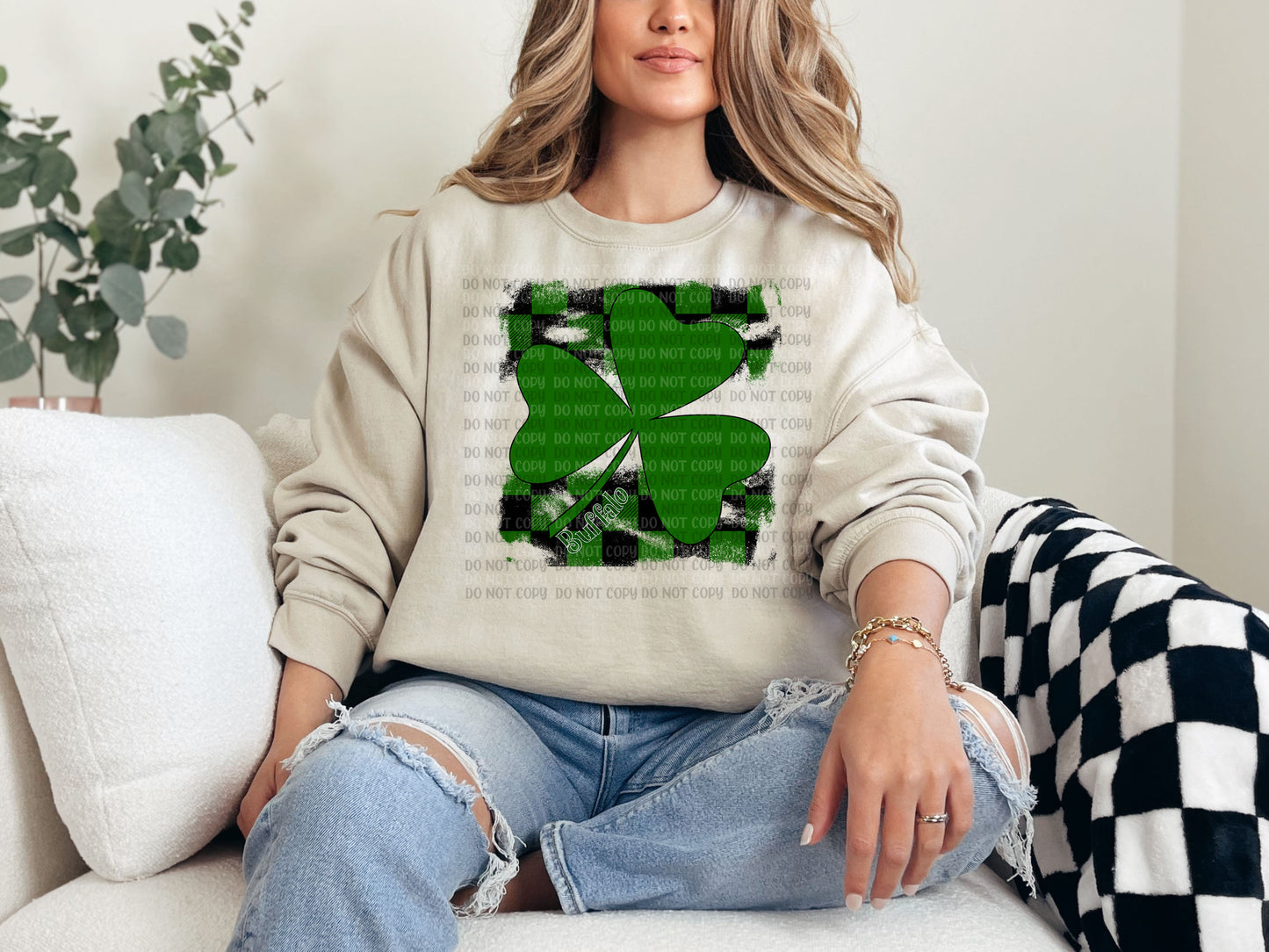 Checkered Buffalo Shamrock