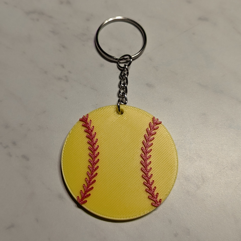 Softball Keychain