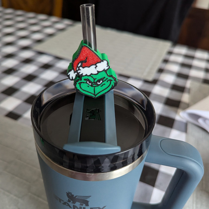 Grinch Straw Topper
