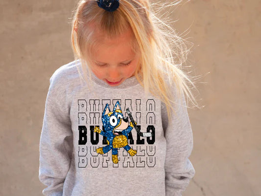 Buffalo Hockey Blue Dog Faux