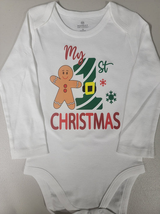 My First Christmas Green Onesie