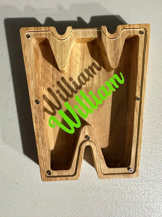 Letter Wooden Piggy Banks