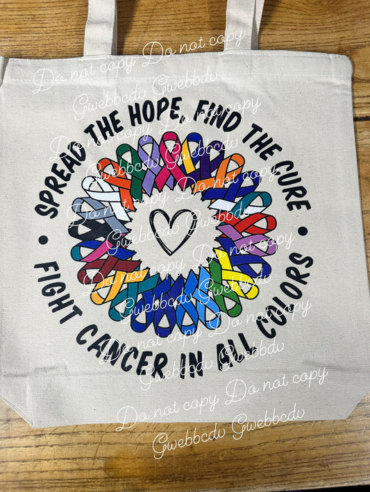 Fight Cancer In All Colors Tote Bag