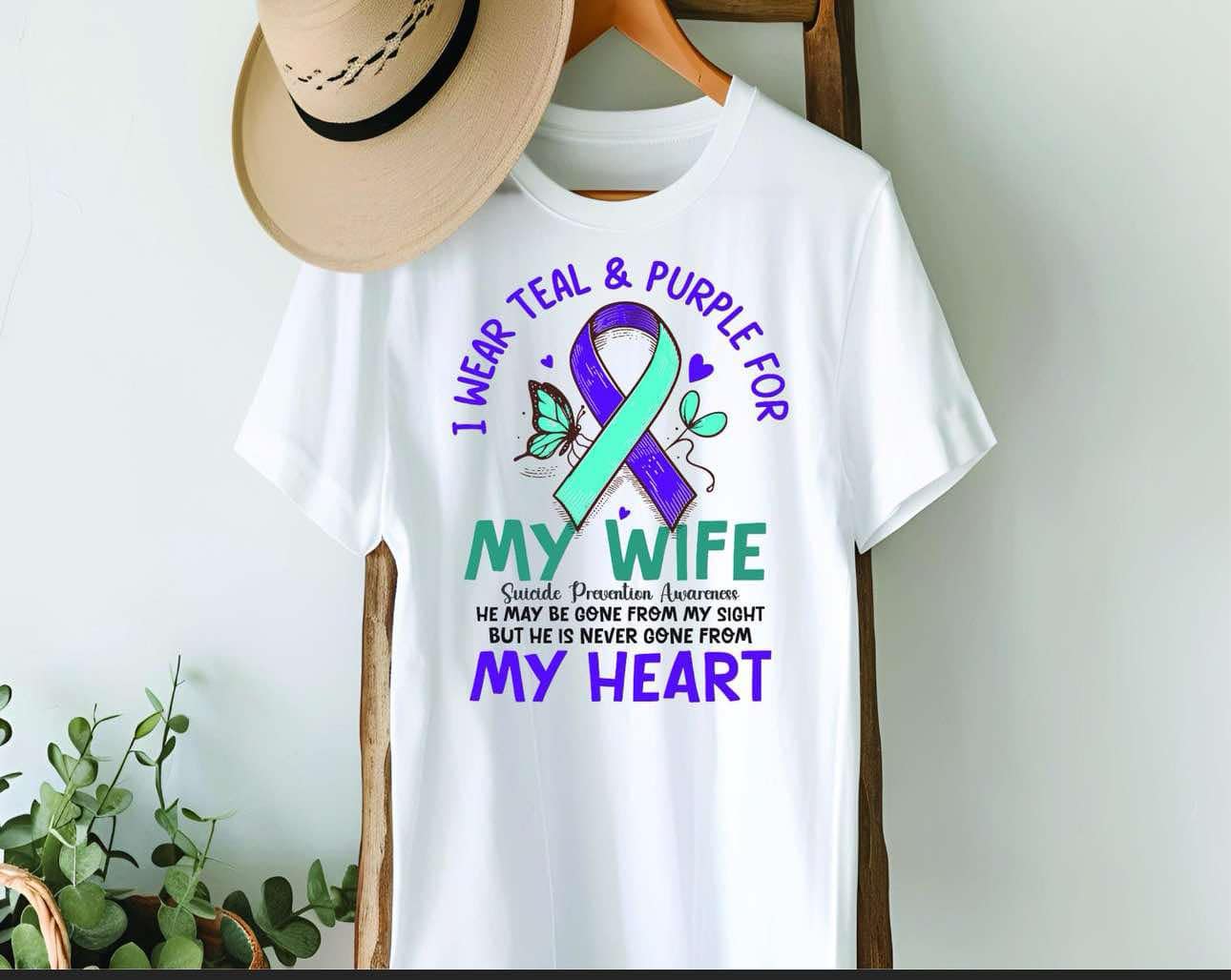 I Wear Teal & Purple For My Wife
