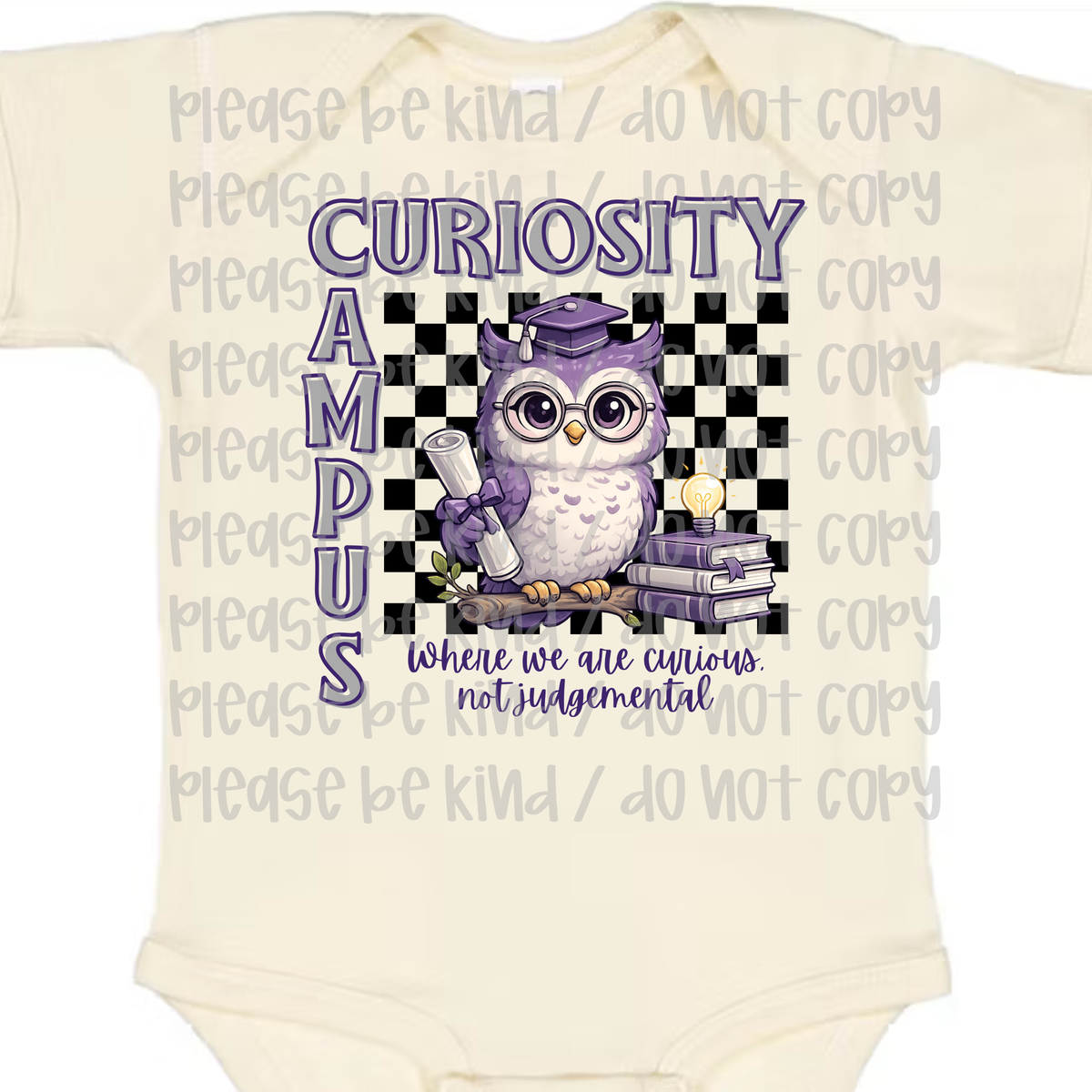 Curiosity Campus Checkered Onesie