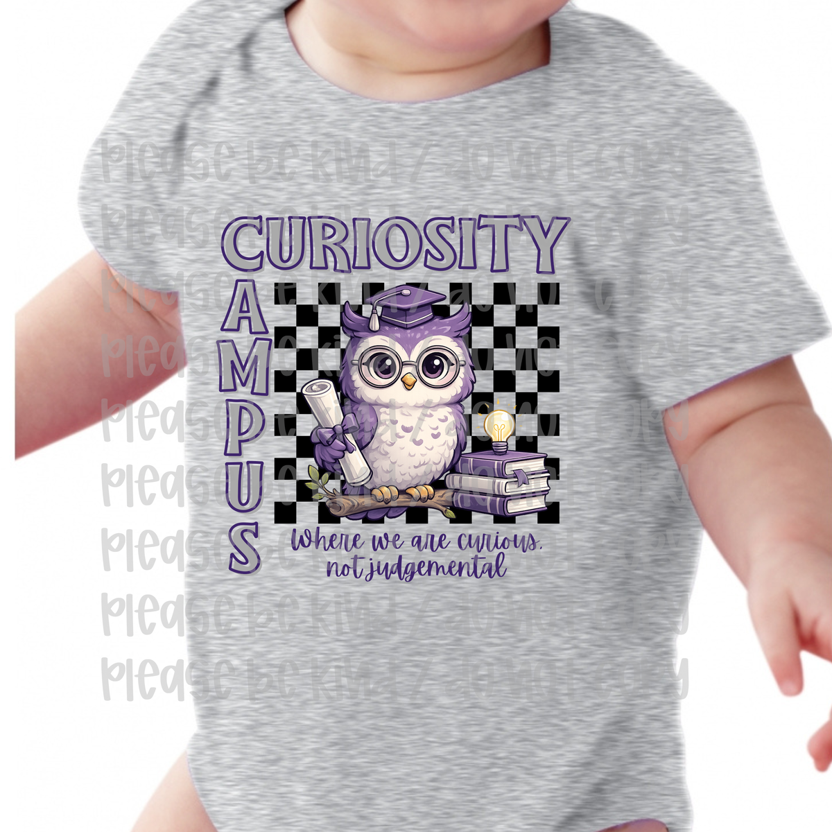 Curiosity Campus Checkered Onesie