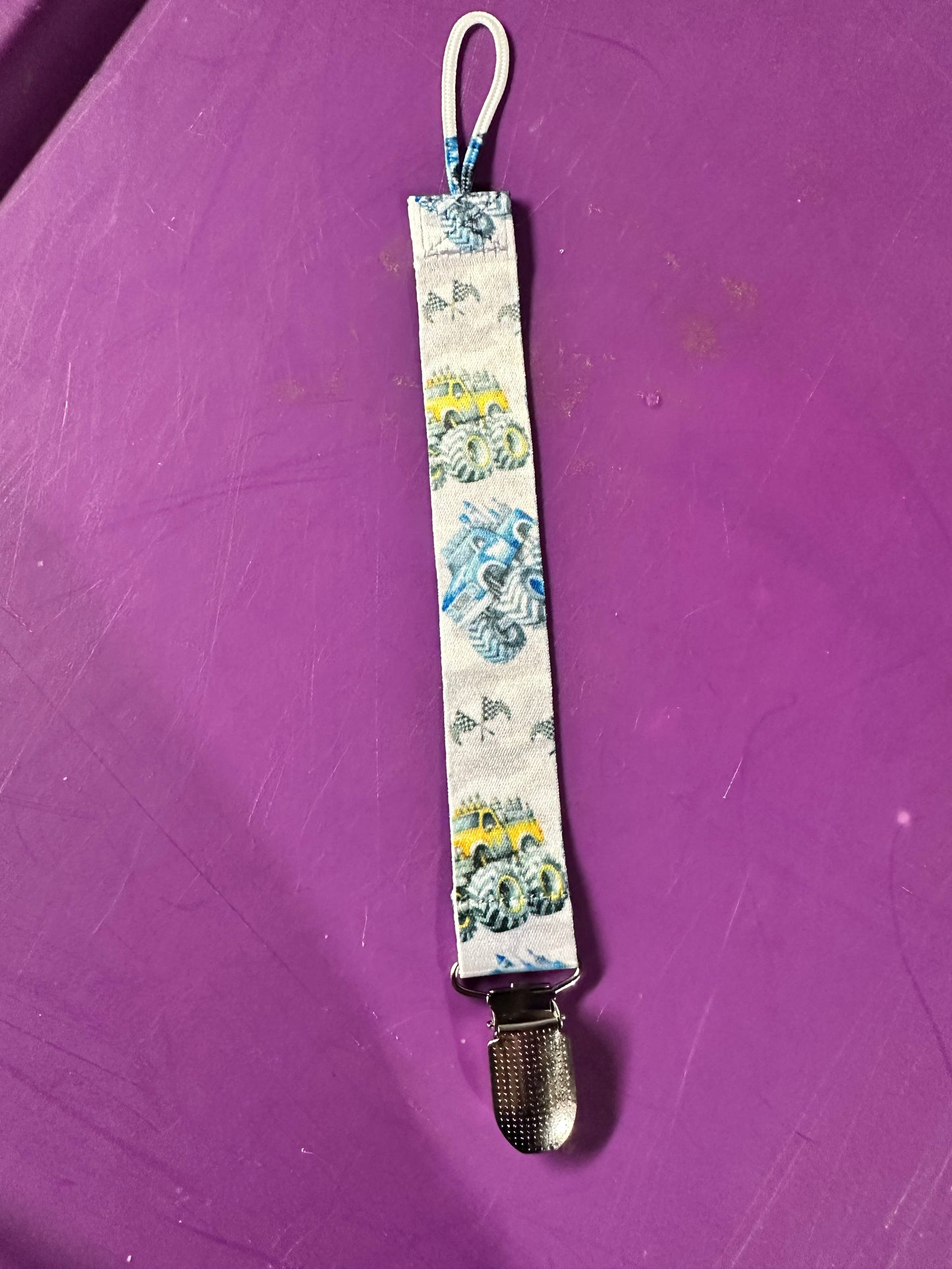 Monster Truck Pacifier Clip