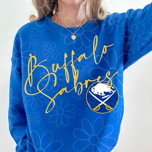 Cursive Retro Buffalo Hockey