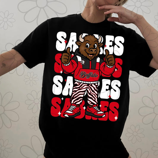 Stacked Retro Hockey Mascot