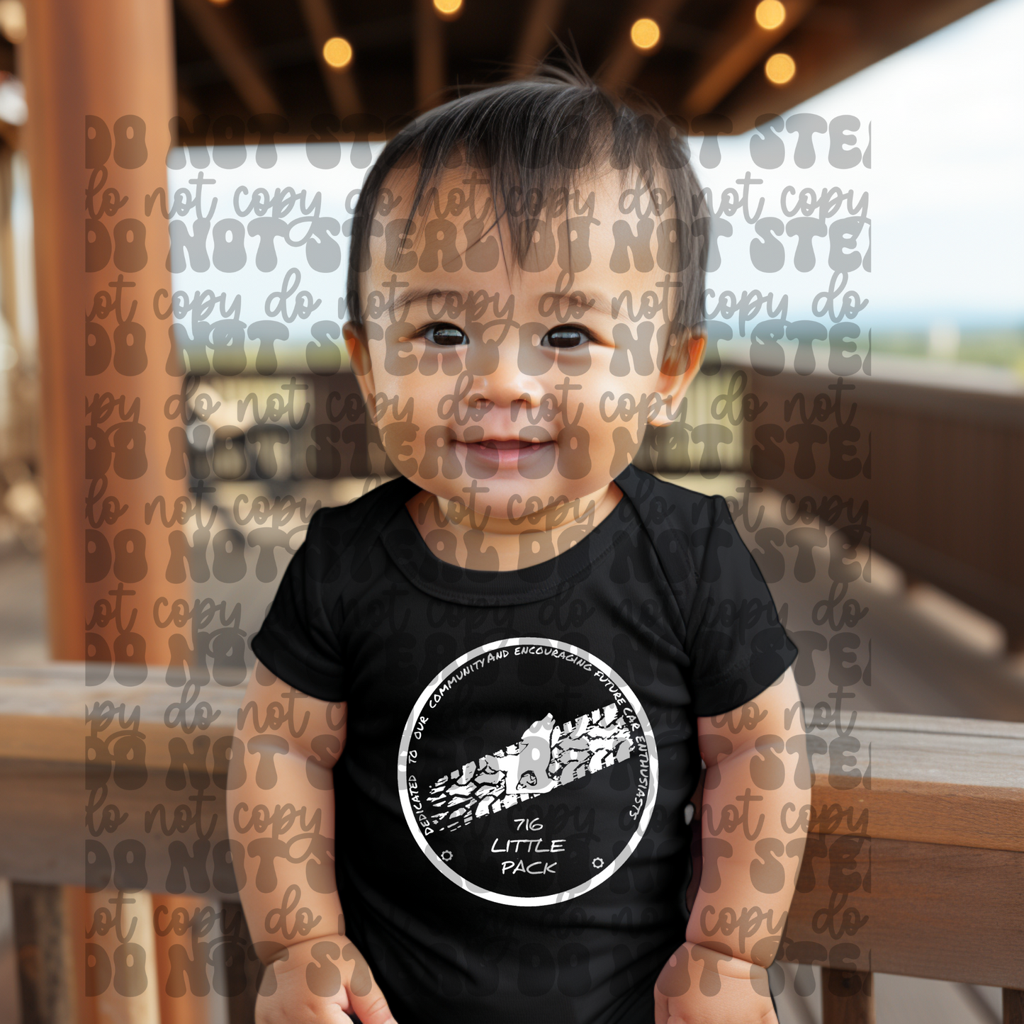 Lil Pack Black Onesie