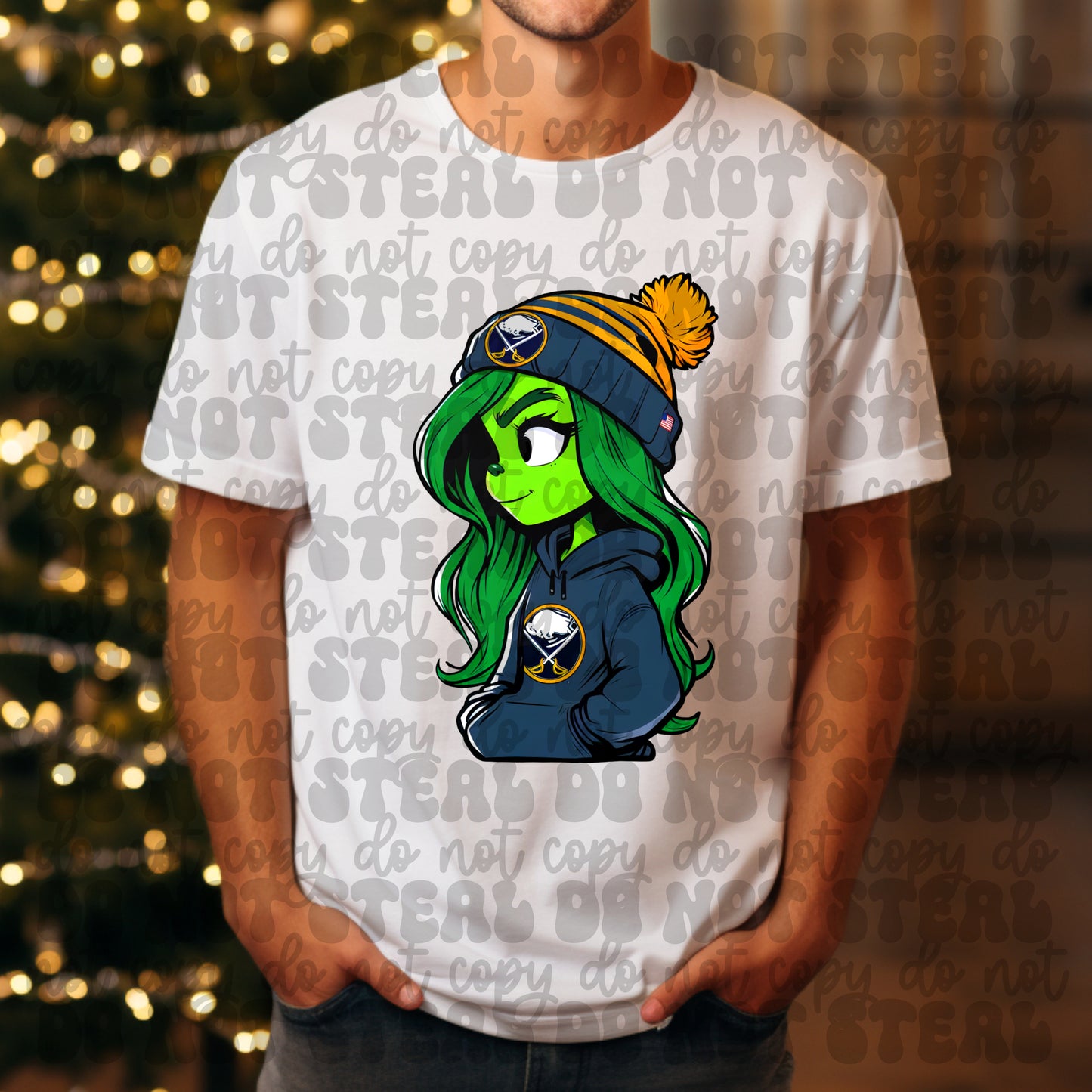 Buffalo Hockey Girl Green Man